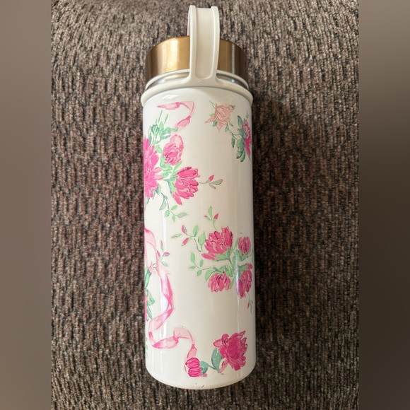 LoveShackFancy x Pottery Barn Teen Water Bottle In Pink Floral Ribbon 17 Oz - Picture 6 of 12